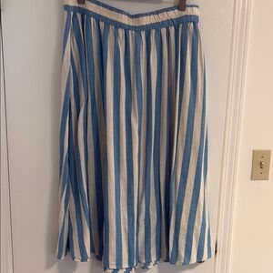 Blue and White Striped Women's Skirt